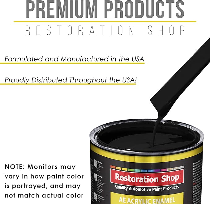 Jet Black (Gloss) Acrylic Enamel Auto Paint - Complete Gallon Paint Kit