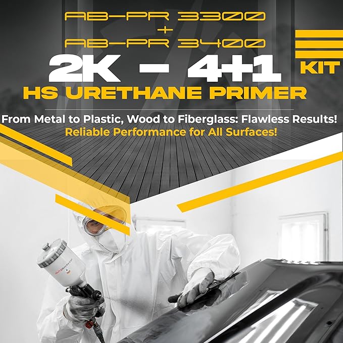 Automotive Urethane Primer Gray & AB-PR 3400 Fast Hardener Kit