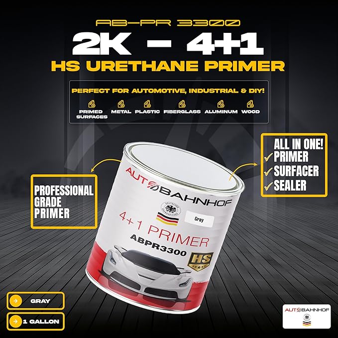 Automotive Urethane Primer Gray & AB-PR 3400 Fast Hardener Kit
