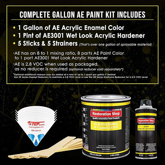 Machinery Gray Acrylic Enamel Auto Paint - Complete Gallon Paint Kit
